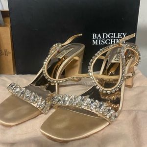 Badgley Mischka Marilee Ankle Strap Sandal- Latte